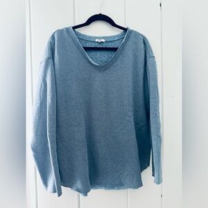 Dylan Blue V-Neck Pullover Sweatshirt / M